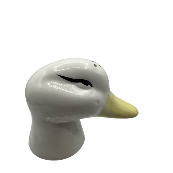 Vintage Ceramic Duck Head Salt & Pepper Shaker Set White With Yellow Bills - Picture 5 of 7